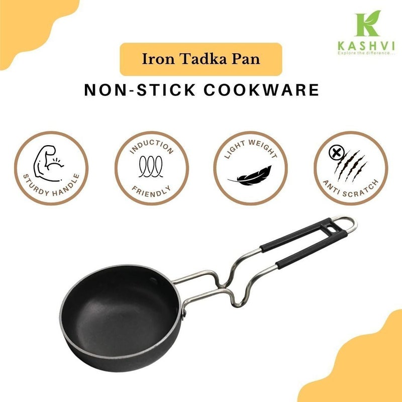 Kashvi Iron Tadka Pan with Steel Handle - Image 3